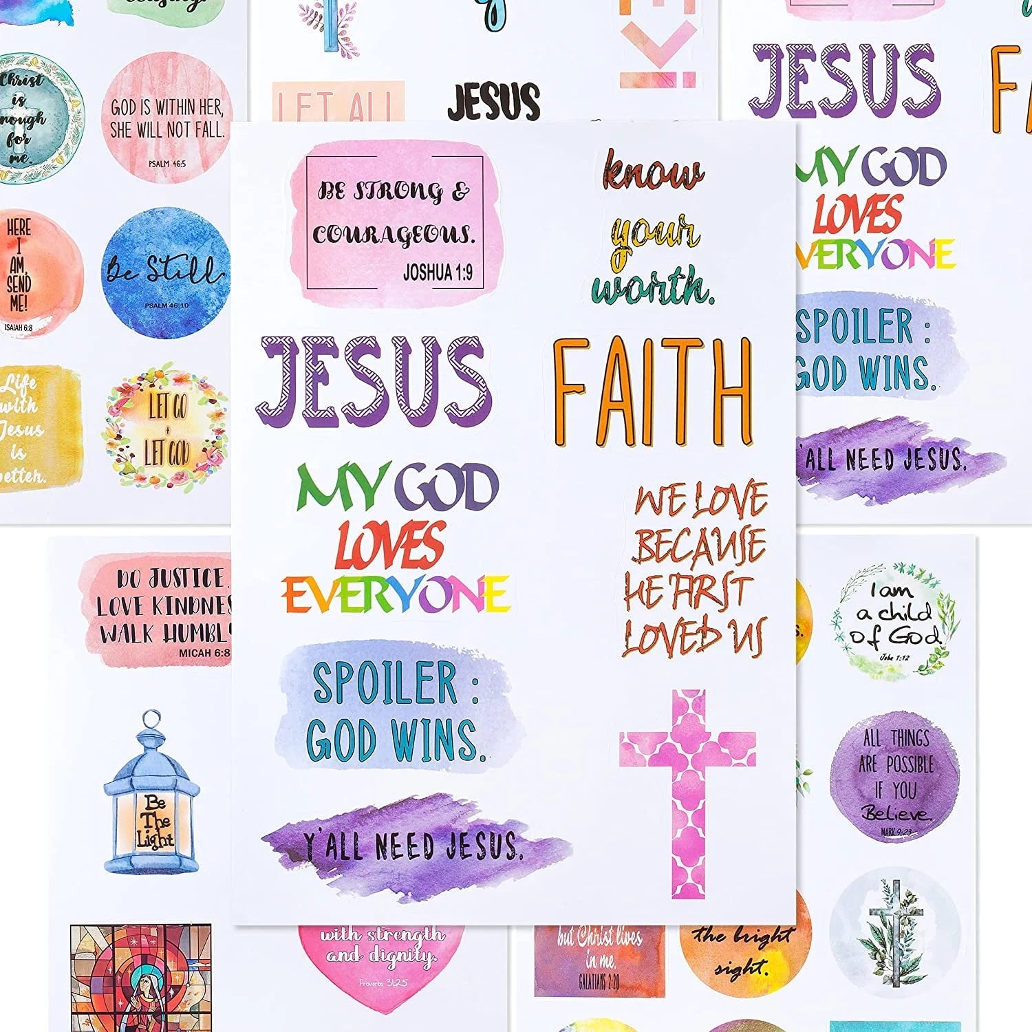 - Christian Stickers, 49 Pcs, Religious Stickers, Jesus Stickers, Bible Stickers, Assorted Color