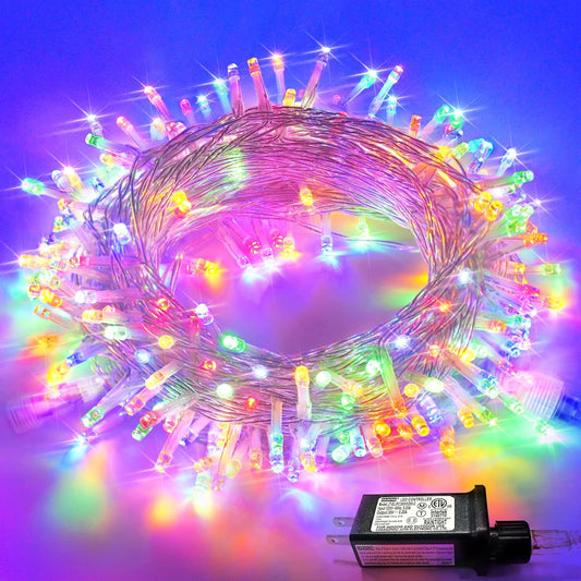 250 LED Christmas Lights Indoor, 91.5Ft Connectable Multicolor Christmas Lights Outdoor Waterproof, 8 Modes String Light Plug in for Wedding Party Garden Decorations