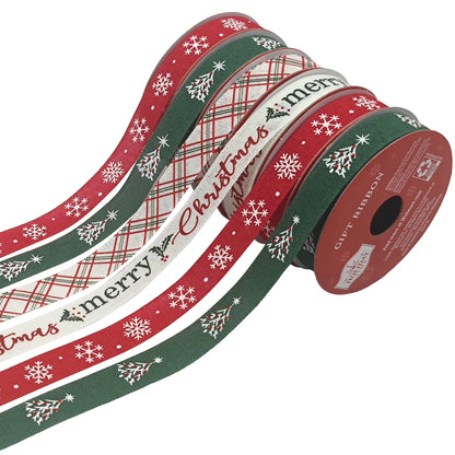 Assorted Red, White, and Green Christmas Ribbon, 9', 6 Count, by