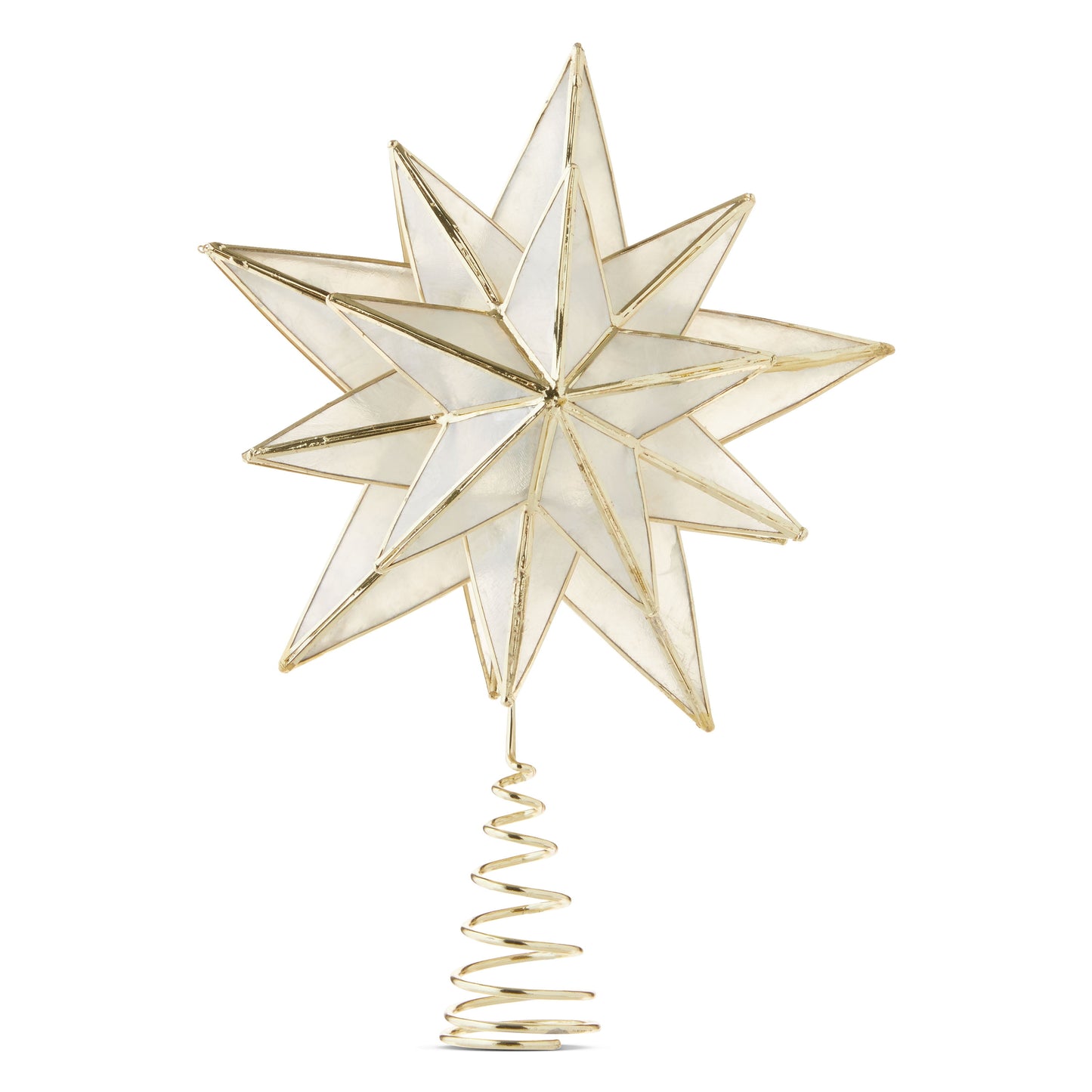 LED Capiz Star Christmas Tree Topper, Gold, [Size], by