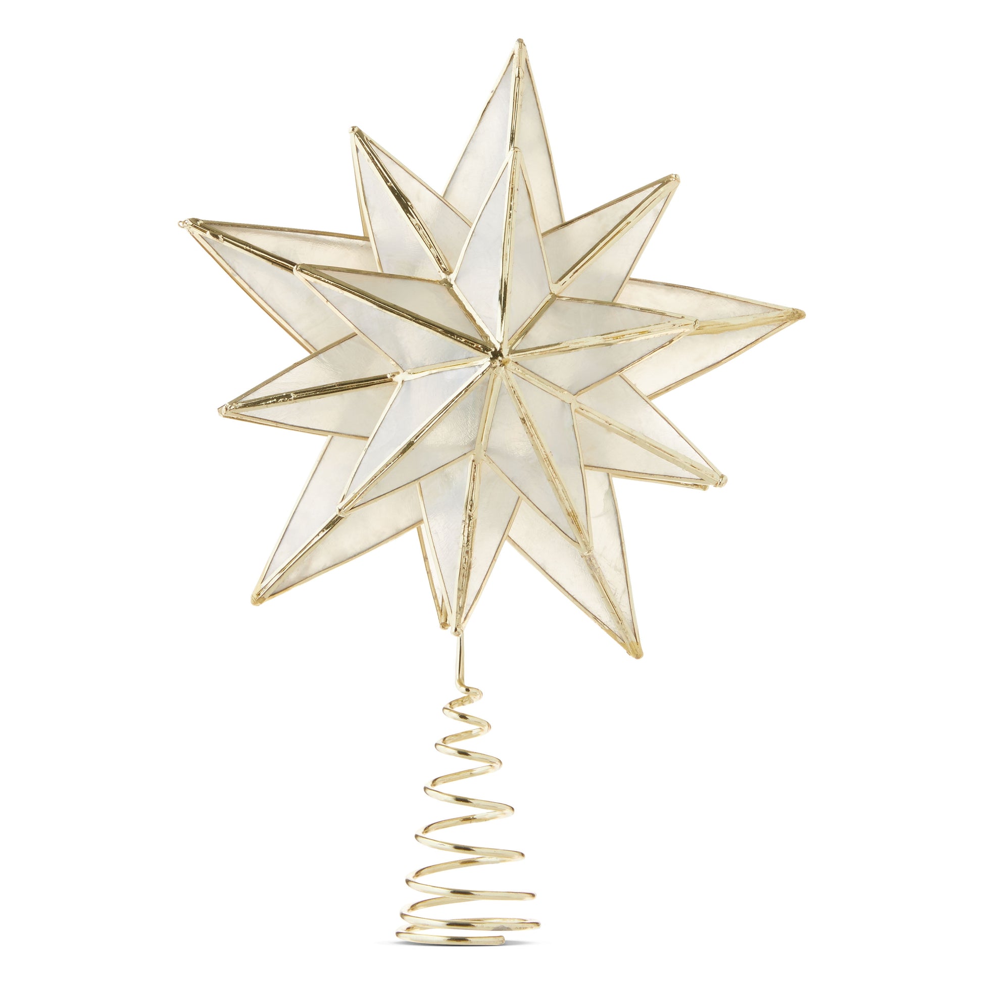 LED Capiz Star Christmas Tree Topper, Gold, [Size], by