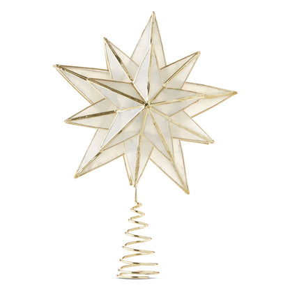 LED Capiz Star Christmas Tree Topper, Gold, [Size], by
