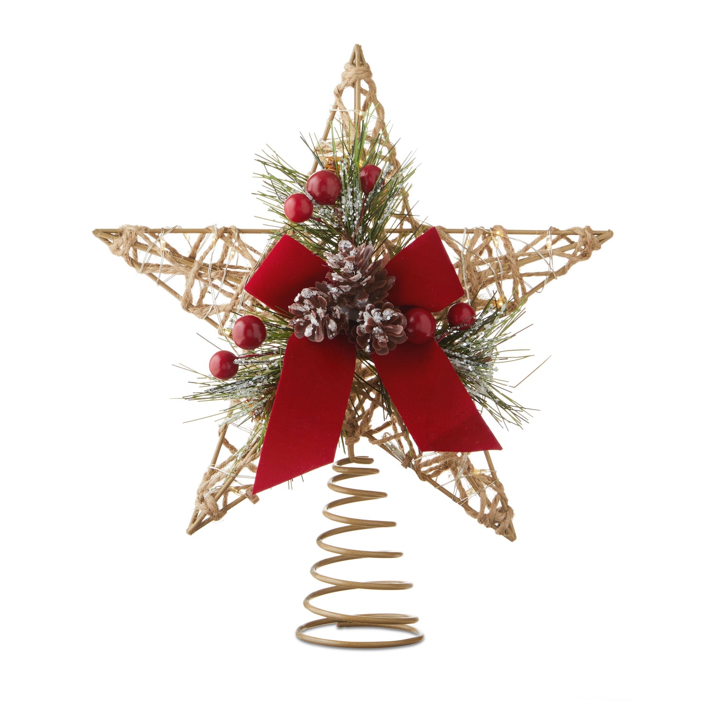 LED Star Christmas Tree Topper, Brown, 10", by