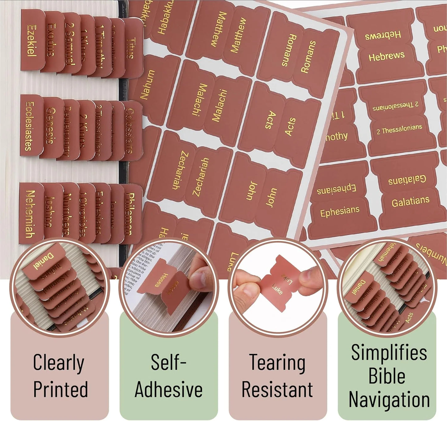 - Bible Tabs, 75 Tabs, Metallic Gold Lettering Bible Tabs for Women and Men