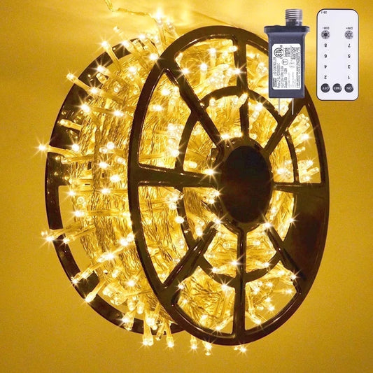 168FT Christmas Lights Outdoor 8 Modes Indoor String Lights for outside Warm White