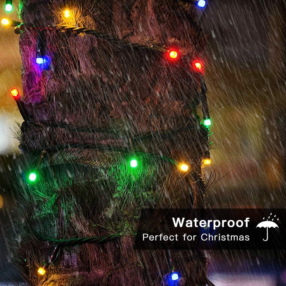 108FT 300LED Halloween Christmas String Lights Outdoor Indoor Extendable Green Wire Memory Function 8 Modes Waterproof Fairy String Lights for Xmas Tree Holiday Party Garden