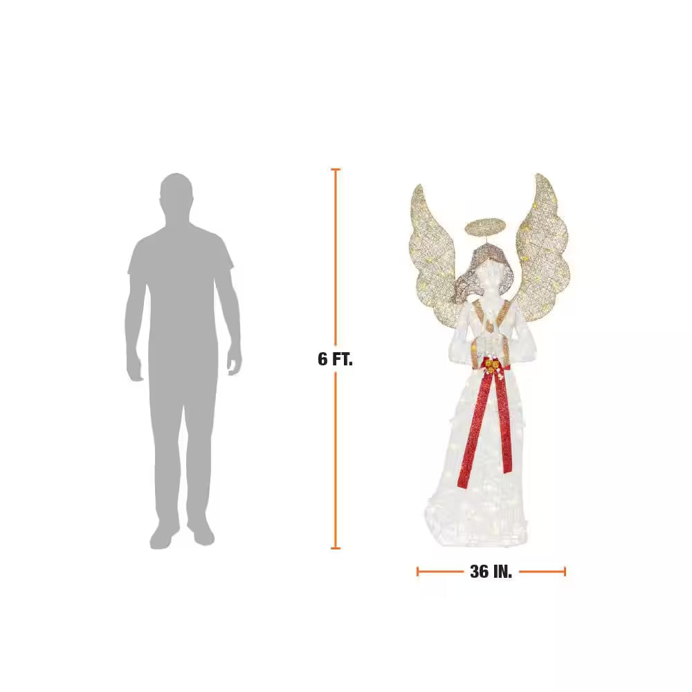 6 Ft. Polar Wishes LED Angel Holiday Yard Decoration Y46