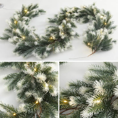 Christmas Garland with Lights 6Ft Pre-Lit Artificial Greenery Christmas Decorations Outdoor Indoor, Battery Operated 8 Lighting Modes