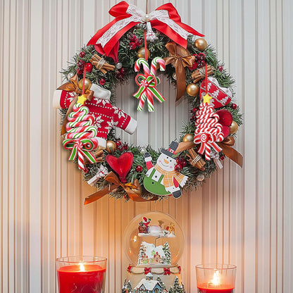 6 Pieces Christmas Candy Cane Ornaments Tree Lollipop Hanging Decorations 4.7 X 2.4 in Polymer Clay Red and White Peppermint Decoration Fake Candy Pendant Crafts for Xmas Wreath Party Supplies