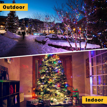 108FT 300LED Halloween Christmas String Lights Outdoor Indoor Extendable Green Wire Memory Function 8 Modes Waterproof Fairy String Lights for Xmas Tree Holiday Party Garden