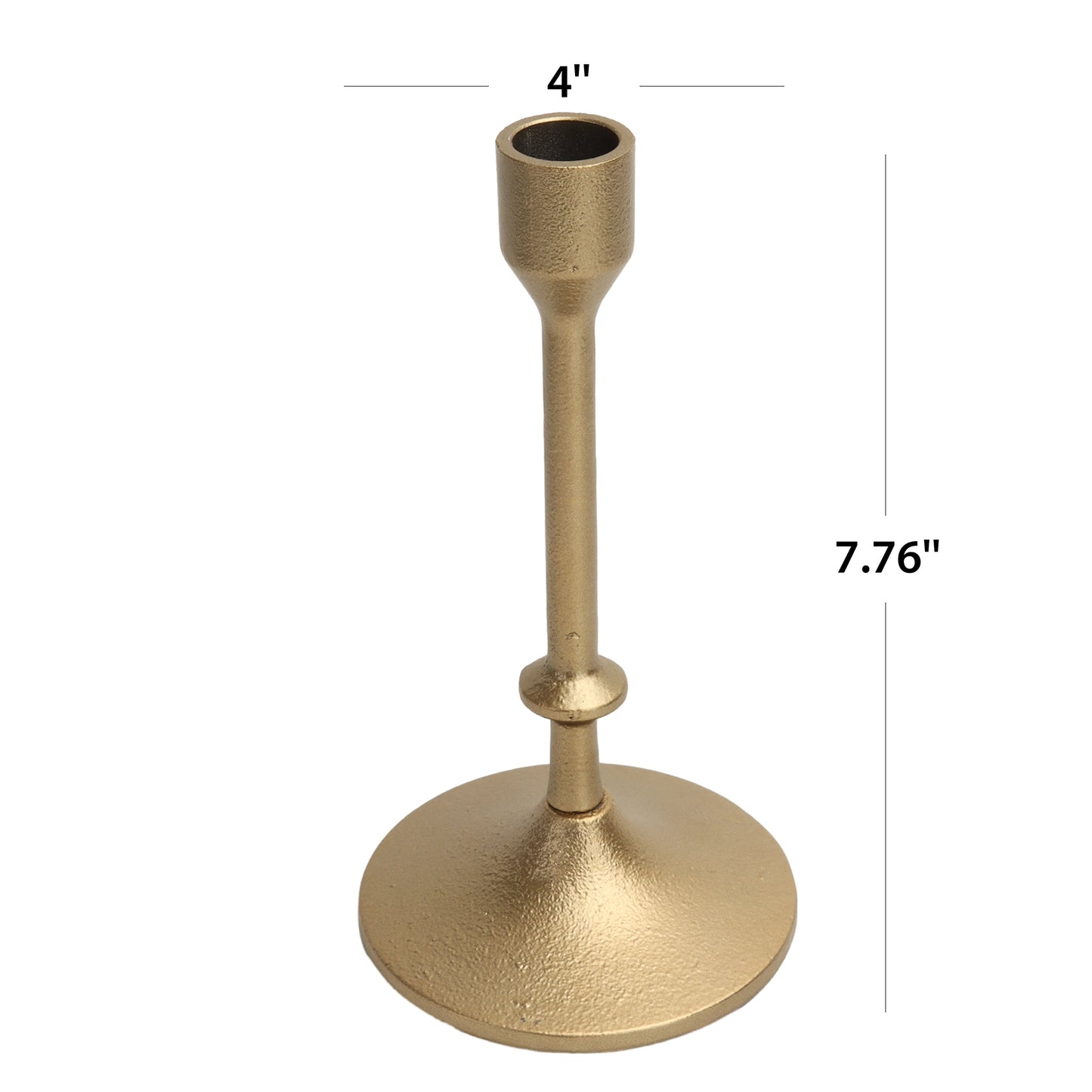 Better Homes & Garden 7.76" Decorative Gold Cast Iron Taper Candle Holder, Large