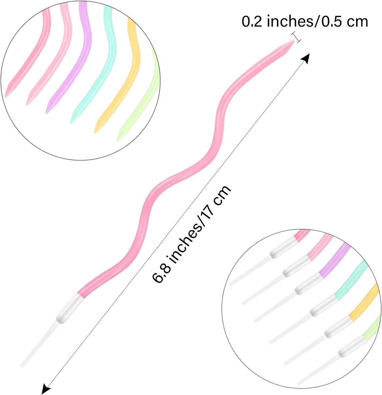 12 Pcs Twisted Birthday Candles Spiral Metallic Cupcake Thin Long Cake Candles with Holders for Birthday Wedding Party(Colorful)