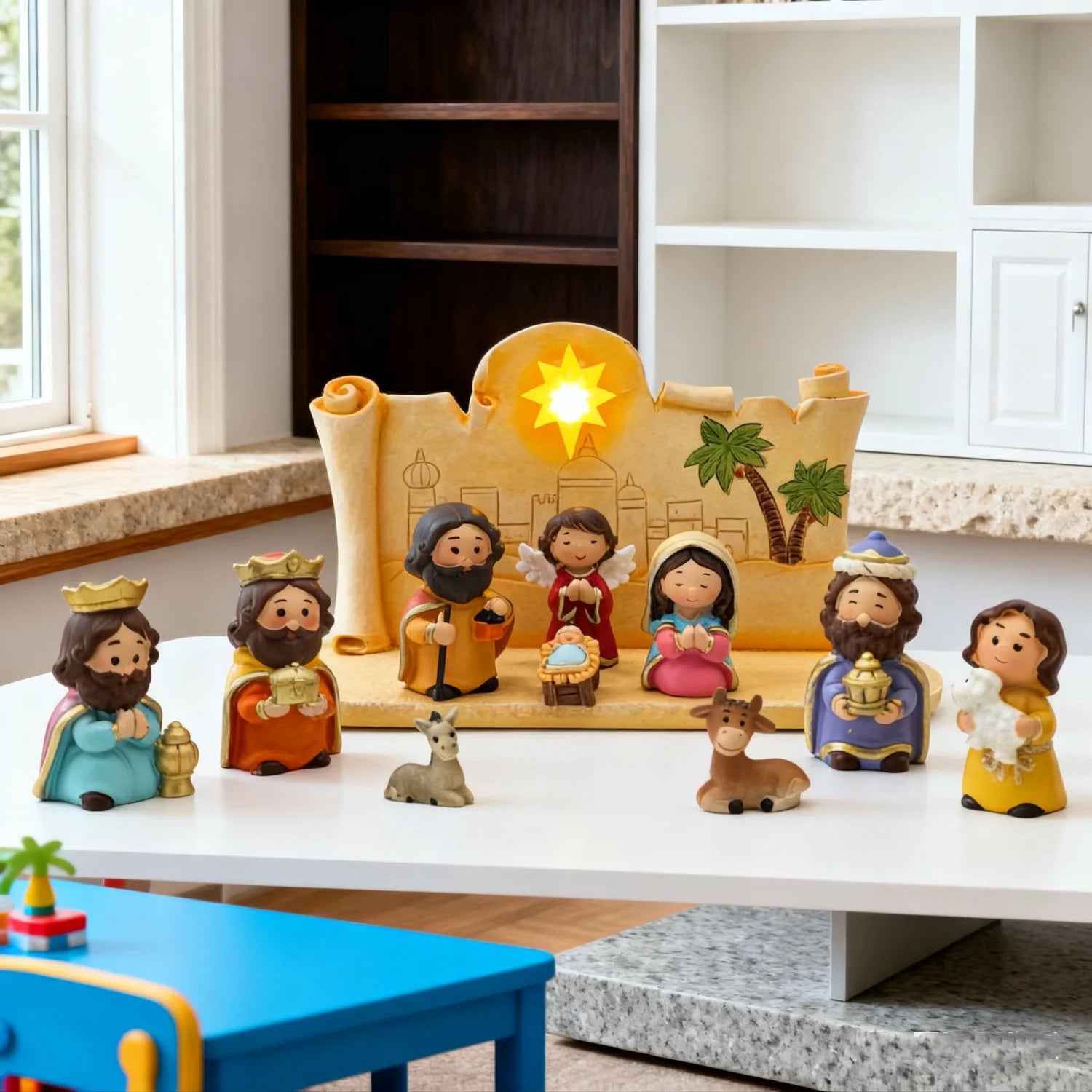 4.3 Inch Nativity Resin Knick-Knack Set of 11