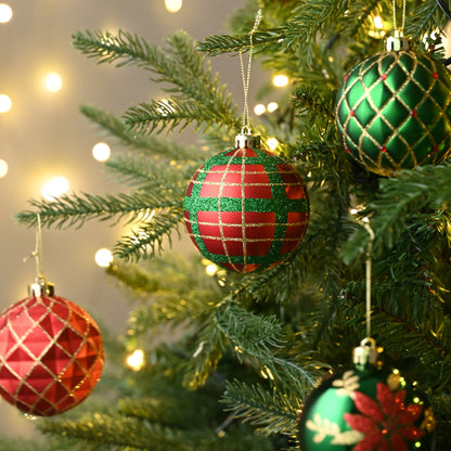 16Ct 3.15" Christmas Ball Ornaments, Red Green Gold Shatterproof Ornaments for Xmas Party Decor