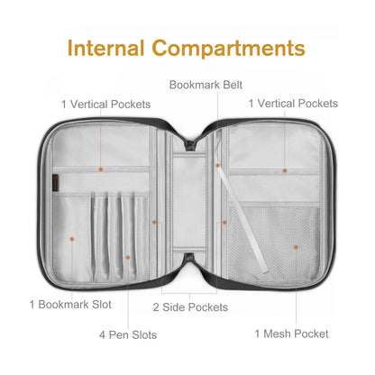 Bible Cover, Carrying Book Case Church Bag Bible Protective with Handle and Zippered Pocket, Perfect Gift for Men Women Father, Black & Brown