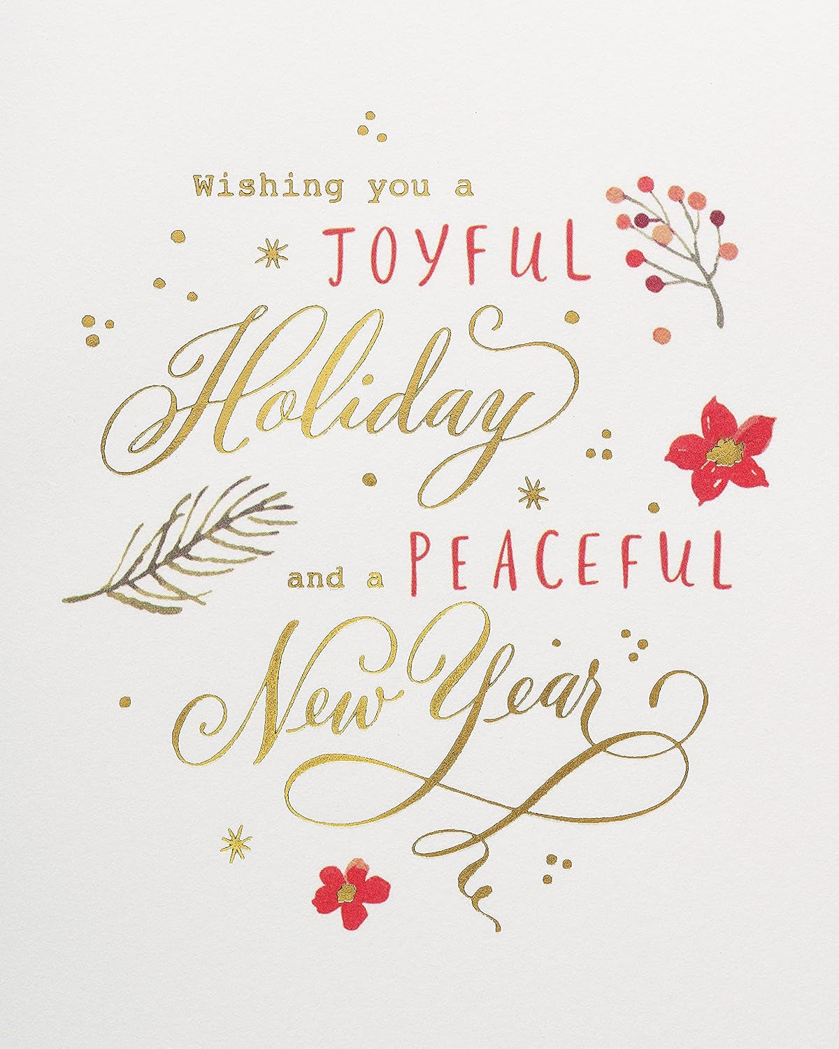 Boxed Christmas Cards with Envelopes, Joyful Holiday, Traditional Wreath (8-Count)