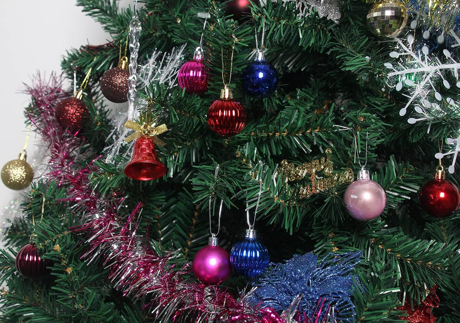 Christmas Shatterproof Tree Decoration Ball Ornaments for Holiday, Wedding, Party - 1.6" (4Cm) 36-Piece Set (Black)