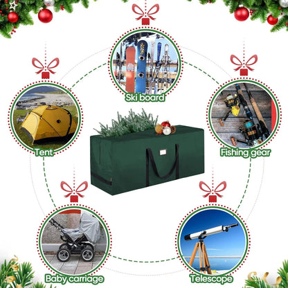 7.5 Ft Christmas Tree Storage Bag , for Big Artificial Xmas Tree,Holiday Trees, Green (50*16*20In)