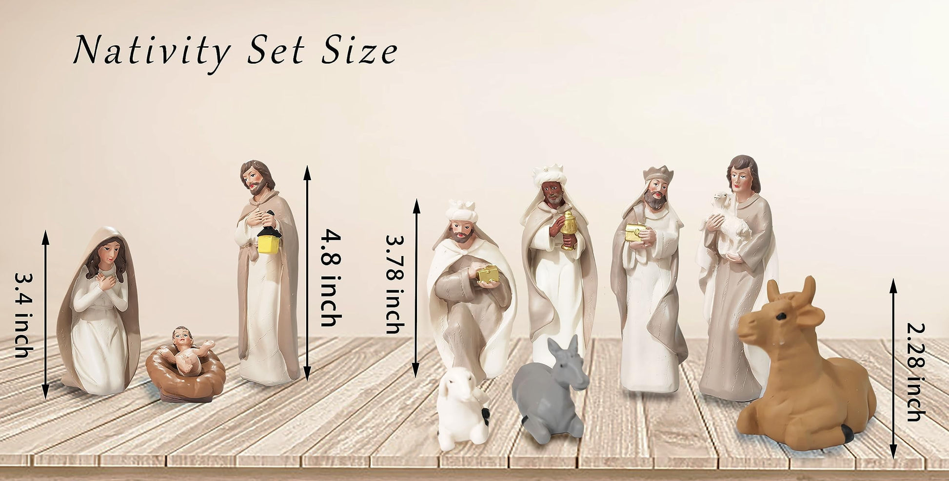 Nativity Sets for Christmas, 10 Pcs Nativity Scene Statues, Suitable for Religious Decor and Interior Home Decor