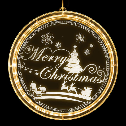 Christmas Window Lights Decorations Large-Battery Operated Led Christmas Light for Windows Outdoor Indoor Decorations Hanging 3D Lights for Wall Pathway Patio Bedroom Decor Warm White(Merry Christmas)