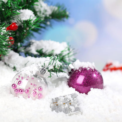 25 Pcs Christmas Ball Ornaments with Star Tree Topper Christmas Tree Decorations with 24 Pcs 2.36 Inch Plastic Ball Ornaments 1 Pack 5.91 Inch Xmas Star Treetop for Home Party(Purple)