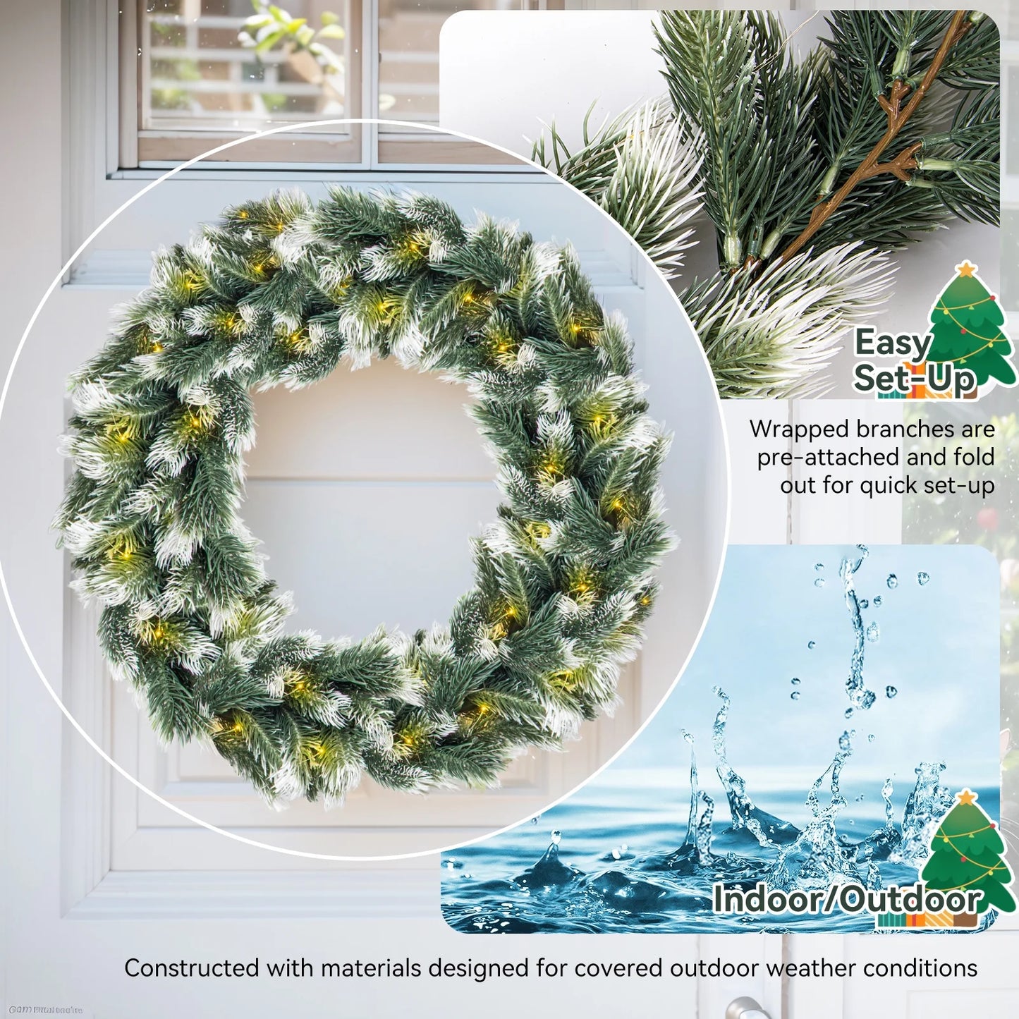 6FT Christmas Garland with Light, Seasonal Artificial Christmas Green Rattan Pine Cypress Garland Holiday Outdoor Winter Decor, 8 Modes Xmas Garland Indoor for Mantle Fireplace Stair Wreath