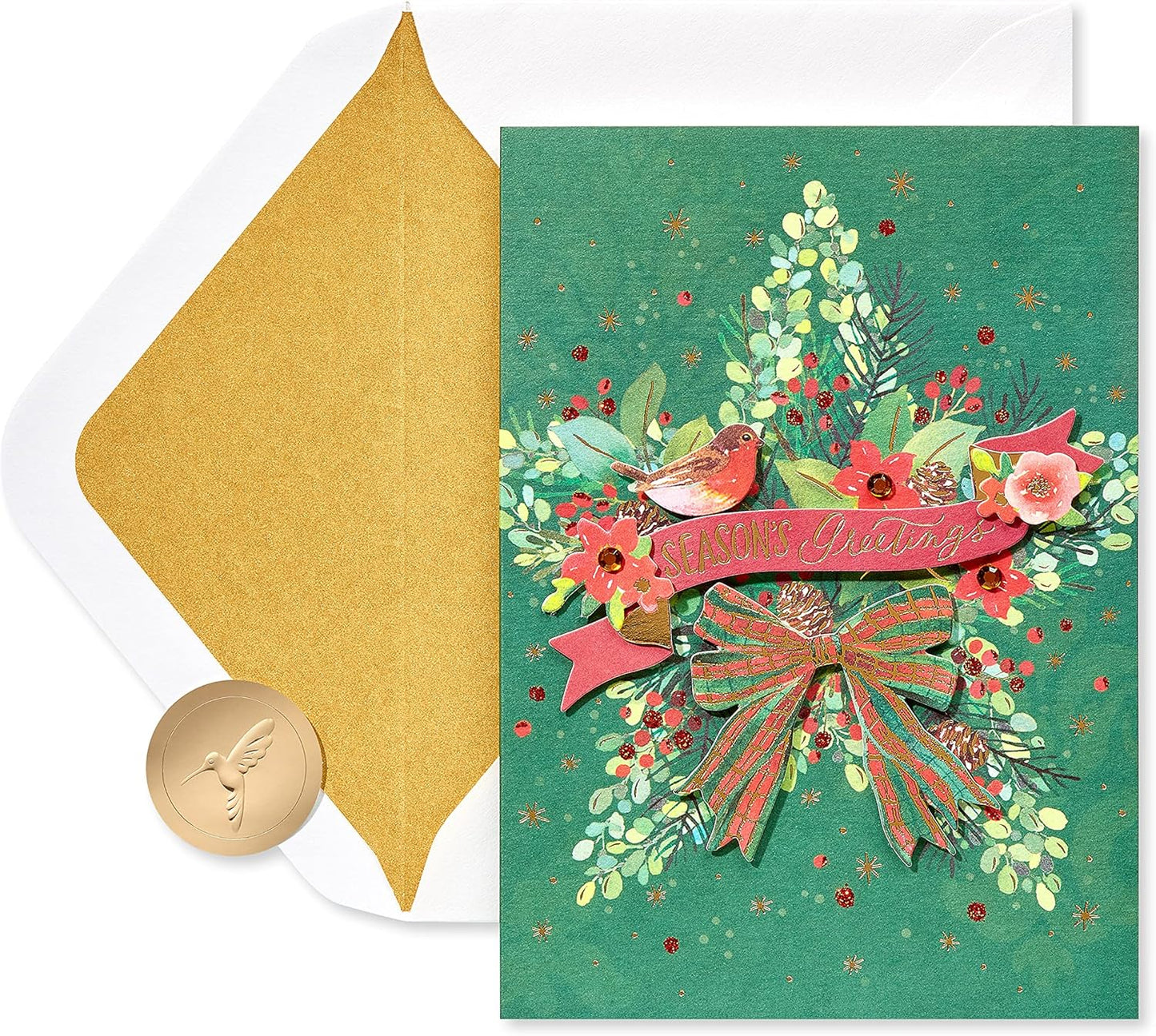 Boxed Christmas Cards with Envelopes, Joyful Holiday, Traditional Wreath (8-Count)