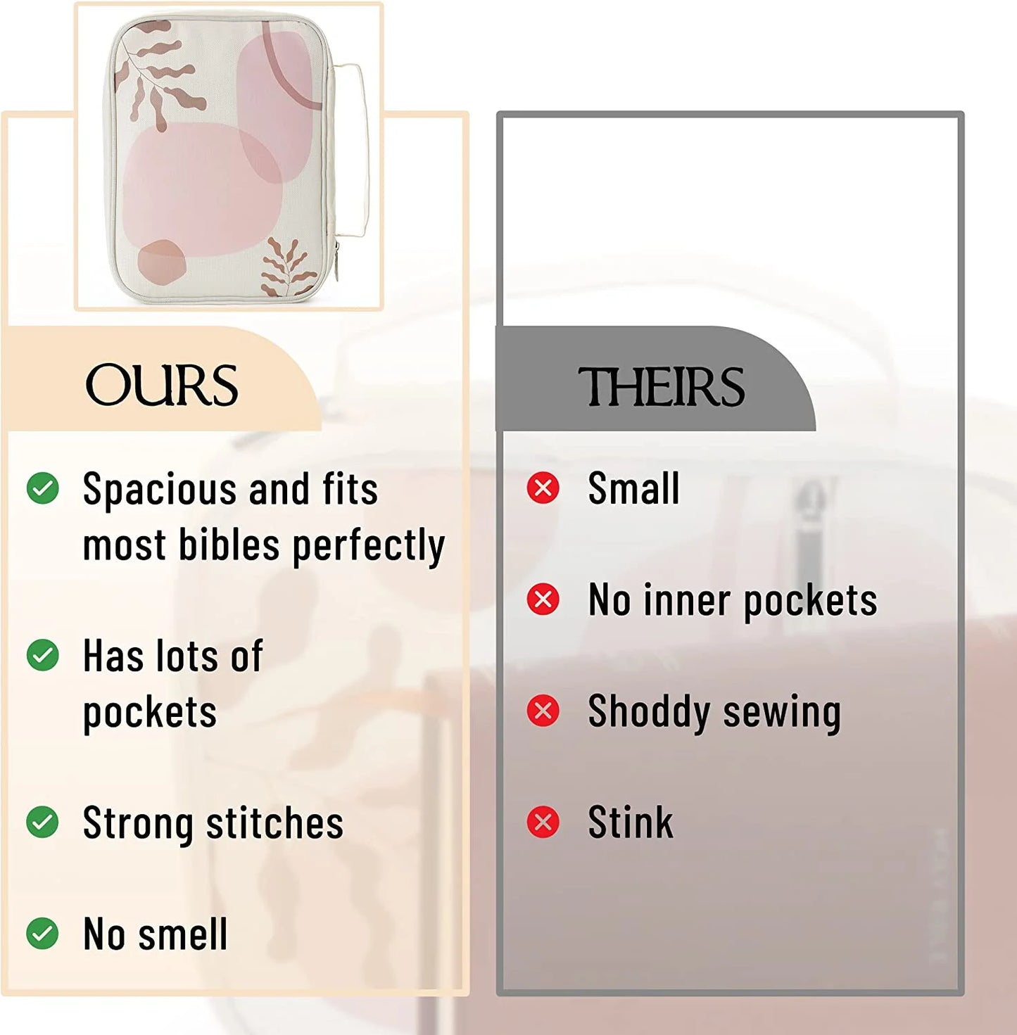 Mr Pen Bible Case Boho Theme with Pockets Multicolor