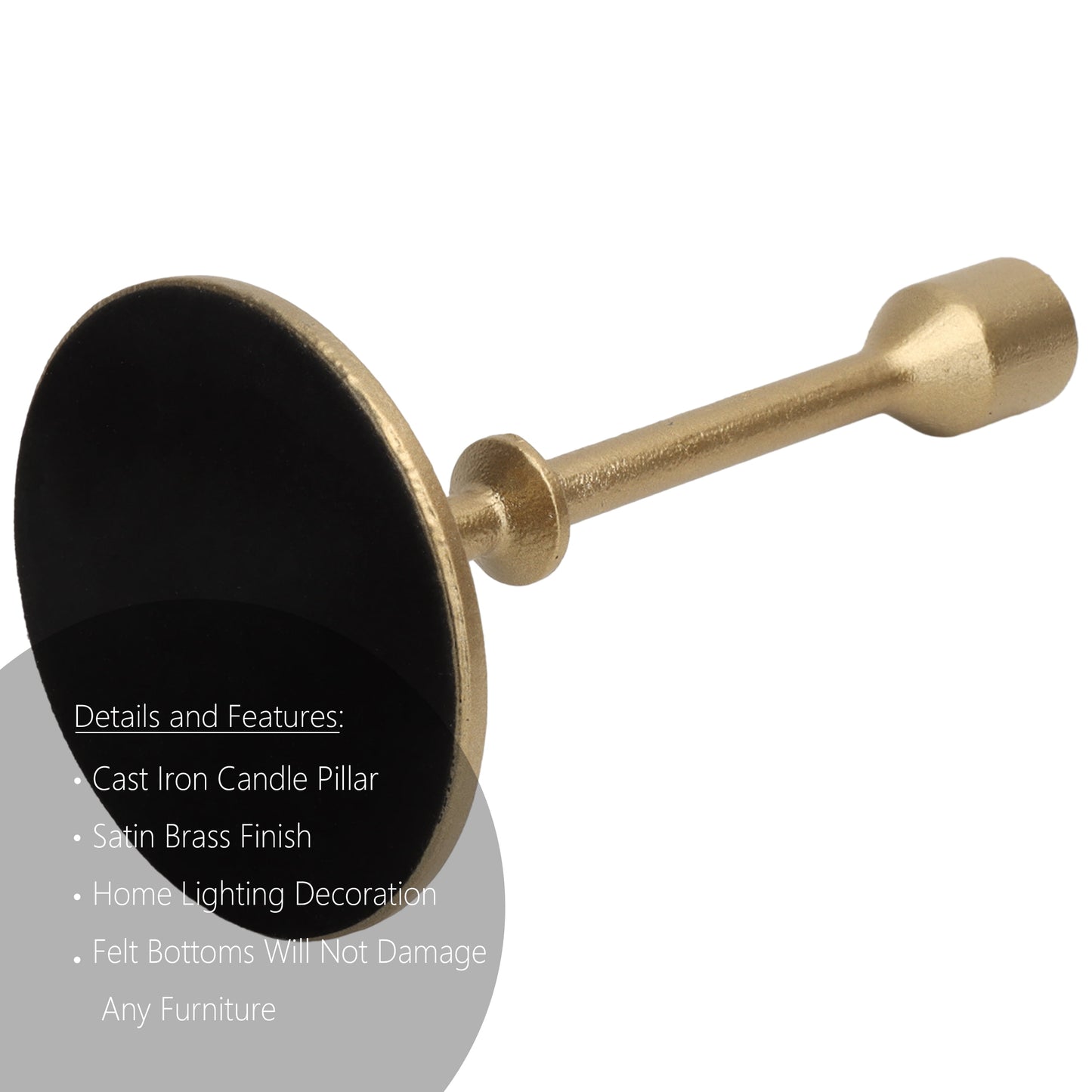 Better Homes & Garden 7.76" Decorative Gold Cast Iron Taper Candle Holder, Large