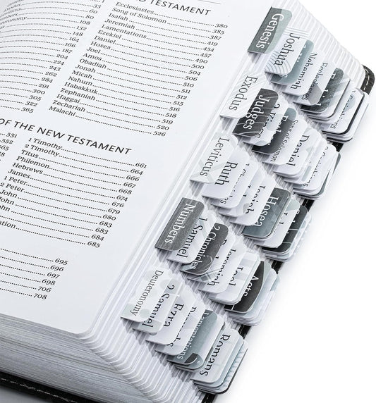 - Bible Tabs, 75 Tabs, Gray Theme, Laminated Bible Tabs for Women and Men