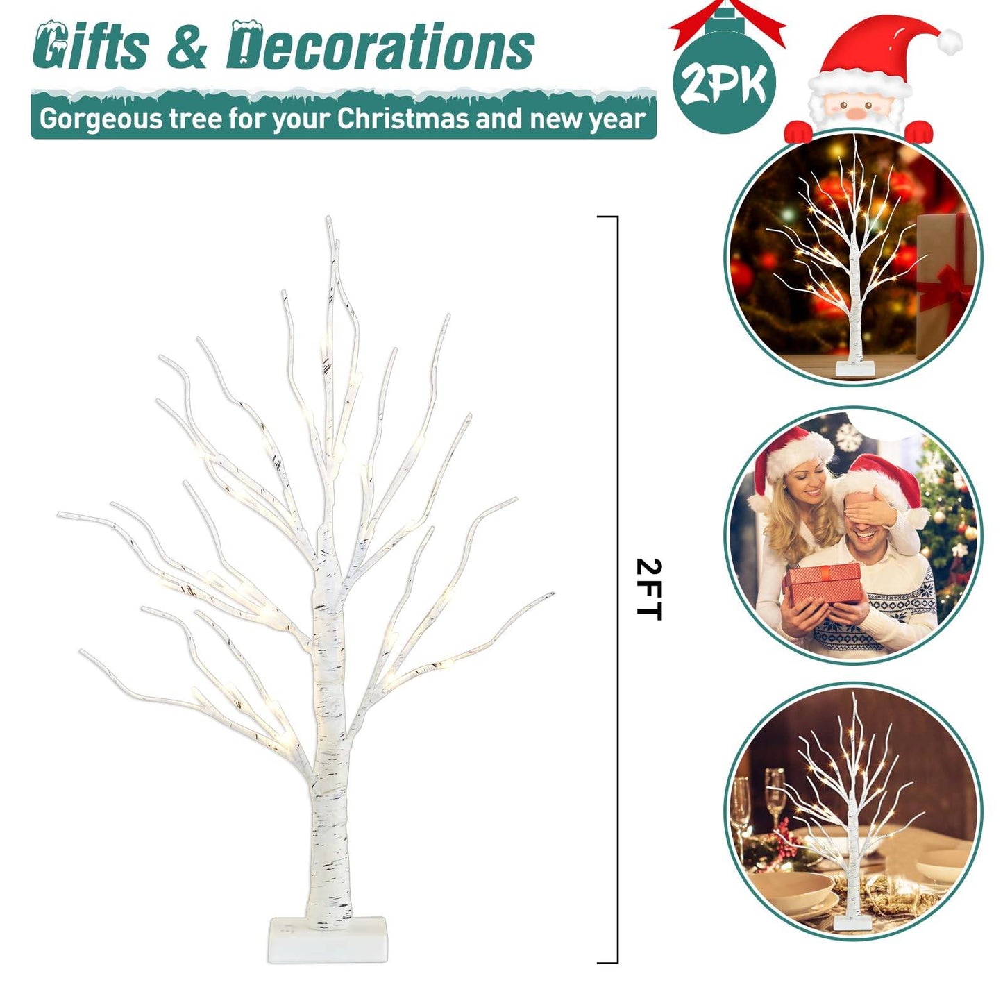 Lighted Home Indoor Birch Tree, 1.543 Lb