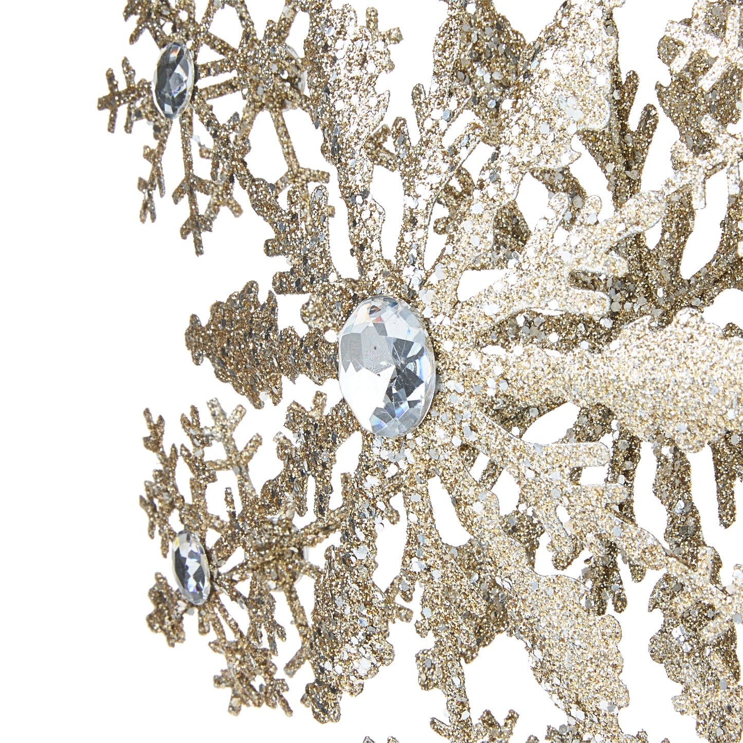 Metal Snowflake Christmas Tree Topper, Gold, 10.5", by