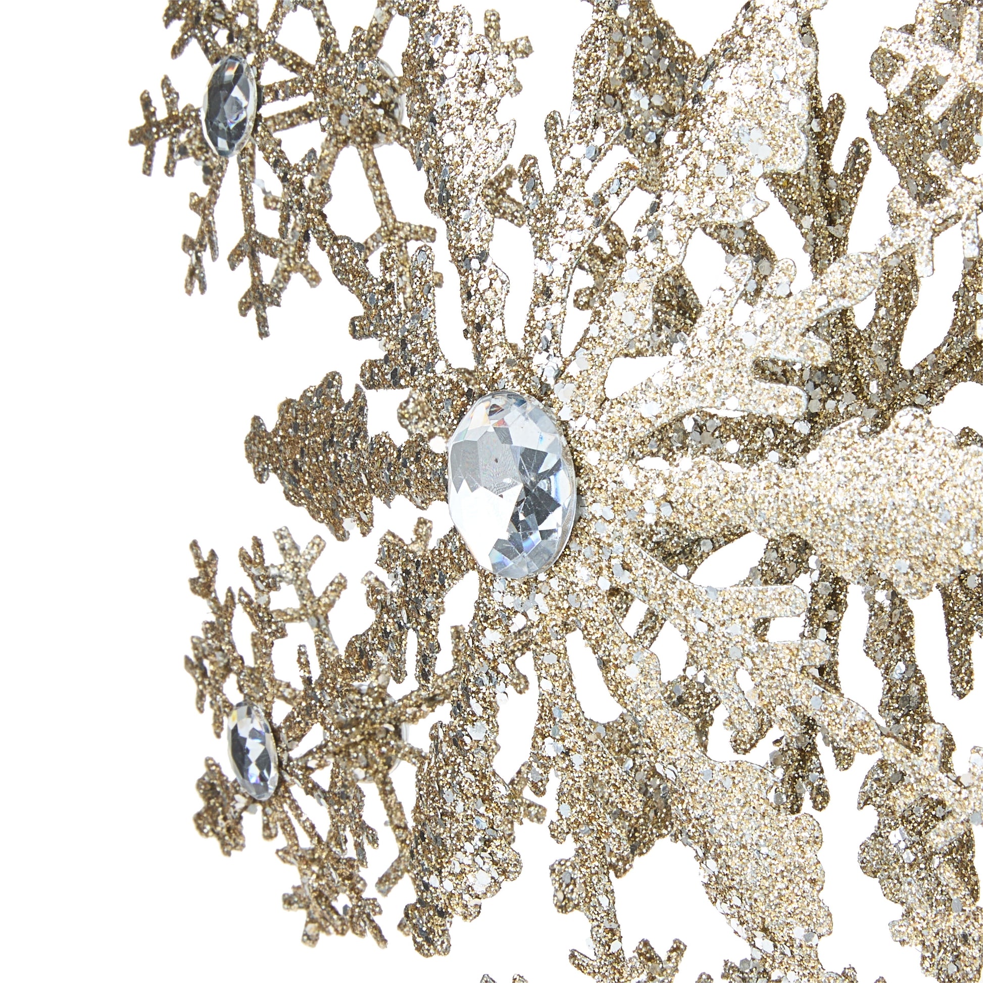 Metal Snowflake Christmas Tree Topper, Gold, 10.5", by