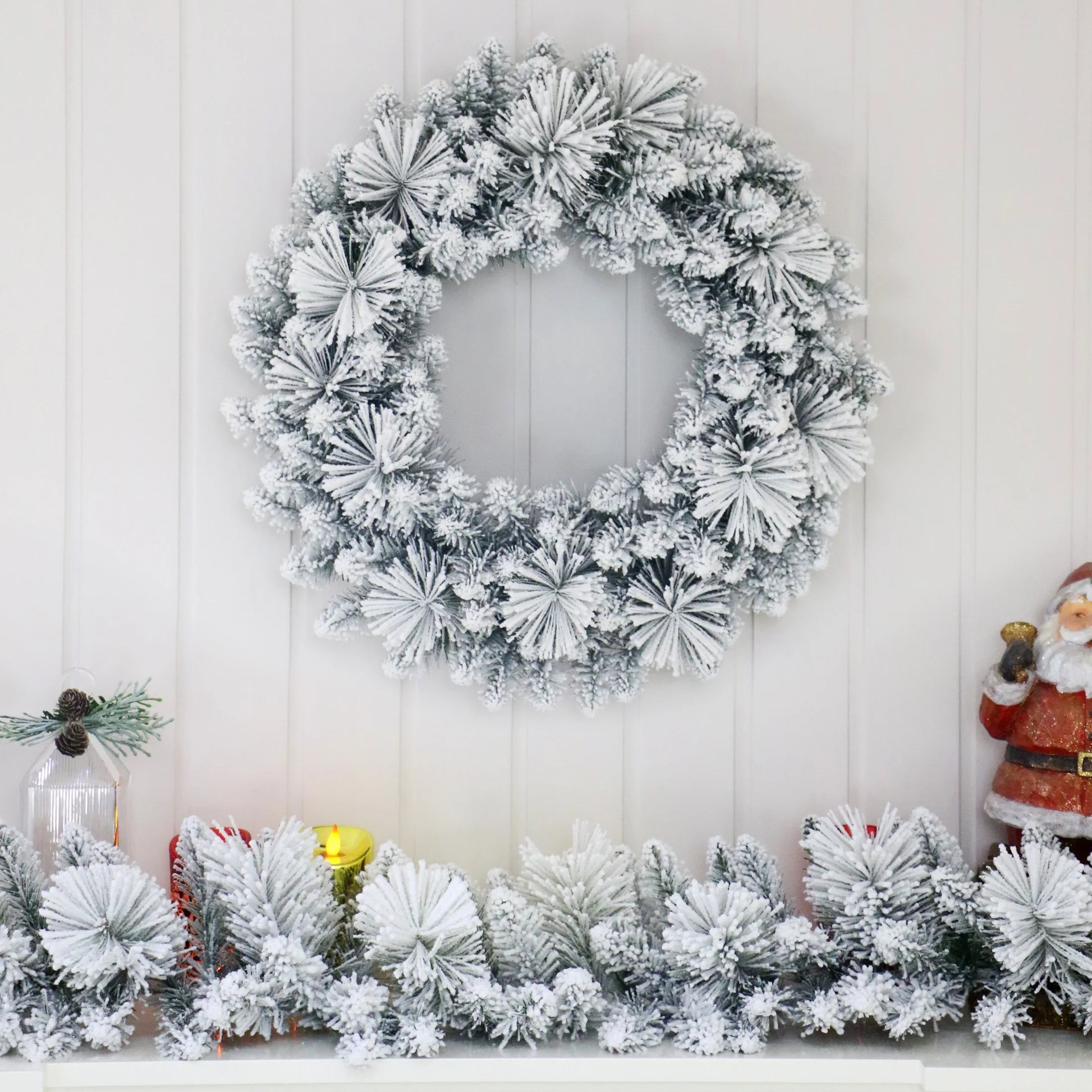 Winter Frost Flocked Christmas Wreath, 24", by