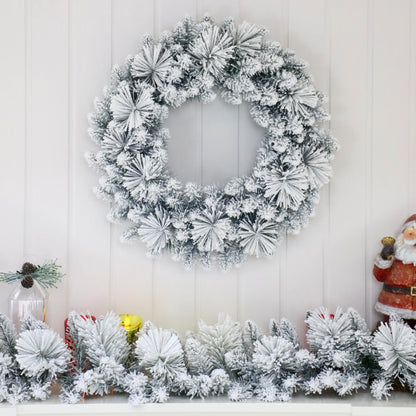 Winter Frost Flocked Christmas Wreath, 24", by