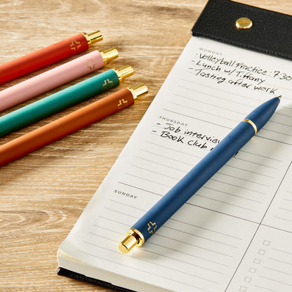 Retractable Gel Pens, Medium Point, 0.7 Mm, Black Ink, 5 Count