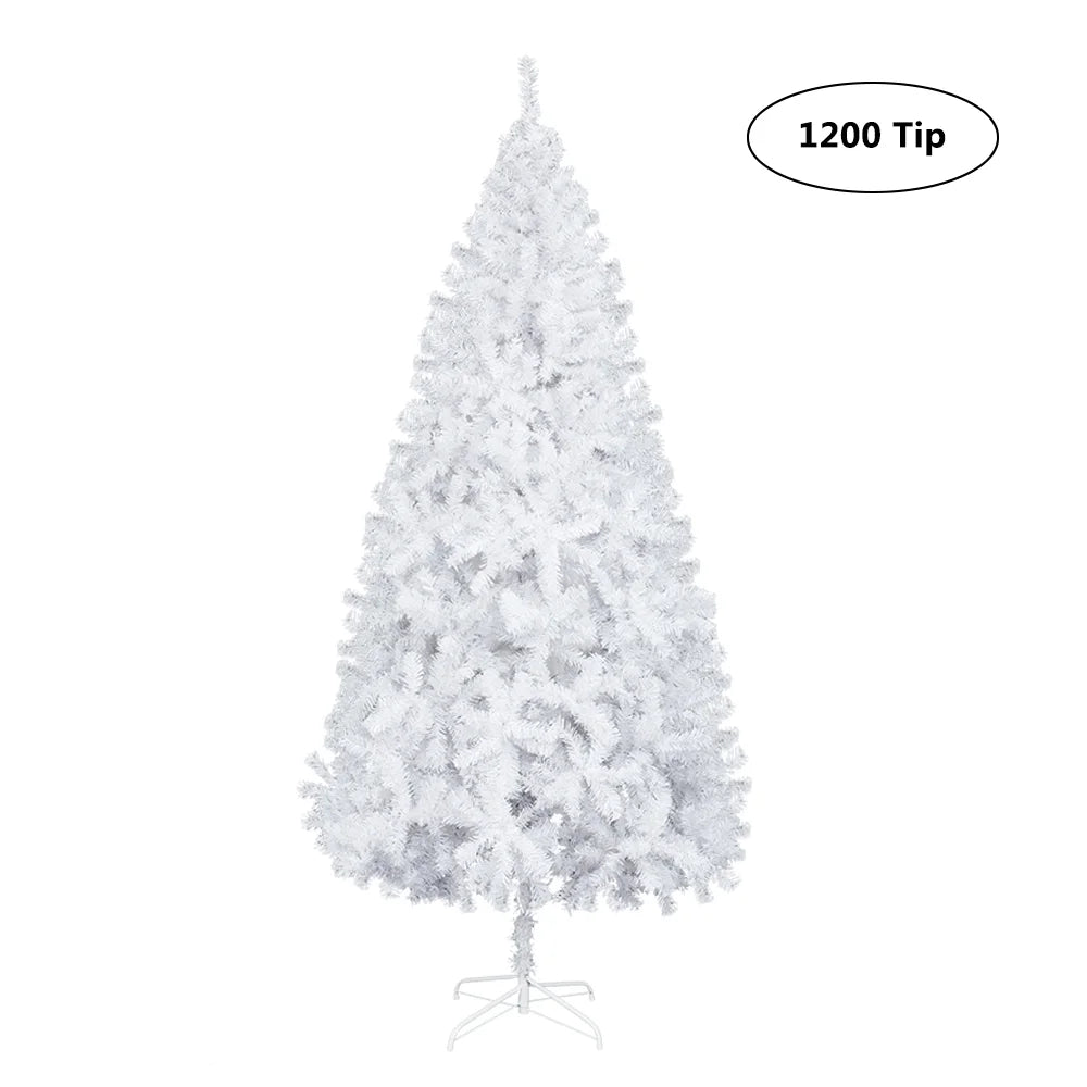 7.5Ft White Christmas Tree Artificial Christmas Tree Seasonal Holiday Decoration W/ 1,500 Branch Tips, Stand