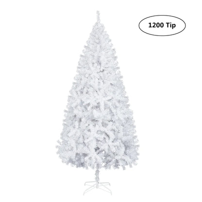 7.5Ft White Christmas Tree Artificial Christmas Tree Seasonal Holiday Decoration W/ 1,500 Branch Tips, Stand
