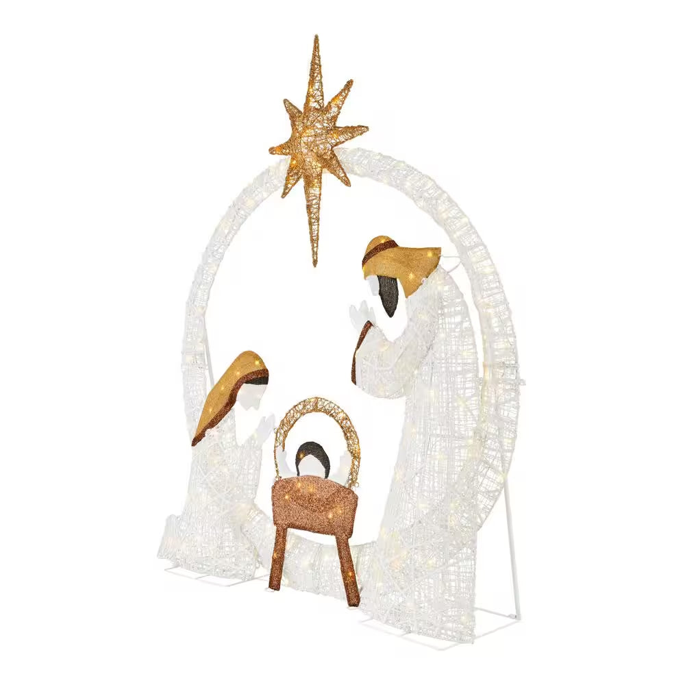 5.5 Ft. Polar Wishes LED Nativity Scene Holiday Yard Decoration Y45