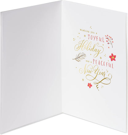 Boxed Christmas Cards with Envelopes, Joyful Holiday, Traditional Wreath (8-Count)