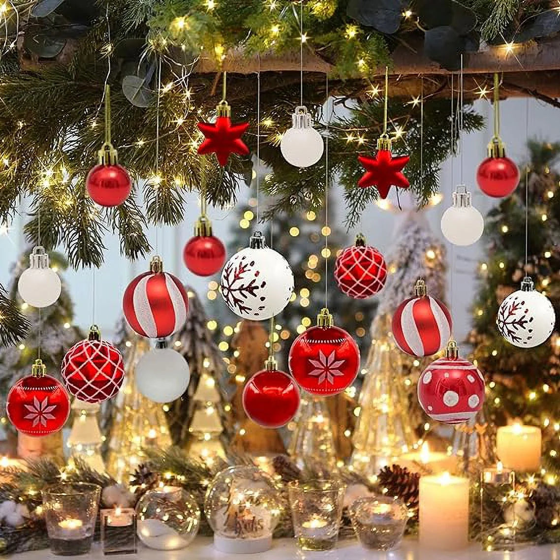 Christmas Ornaments 42Pcs Set , Christmas Decorations Indoor Xmas Ornaments Ball