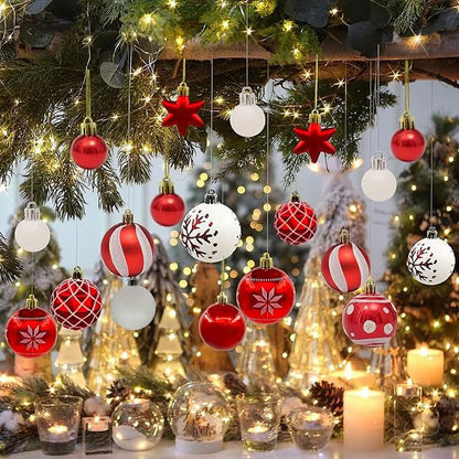 Christmas Ornaments 42Pcs Set , Christmas Decorations Indoor Xmas Ornaments Ball
