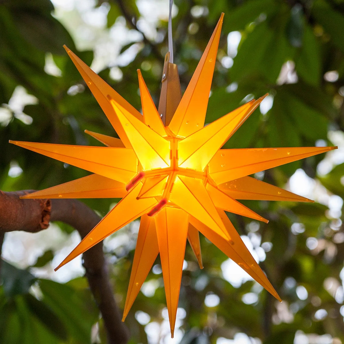 14” Yellow Moravian Star Christmas Star Light, Yellow Christmas Star Outdoor Christmas Decoration