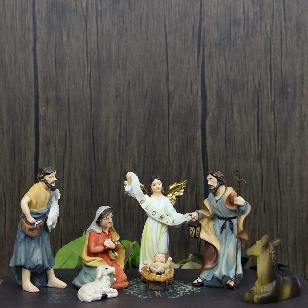 Nativity Set of 11 Figurines, Nativity Scene Resin Figurines, Nativity Sets for Christmas Indoor(4Inch)