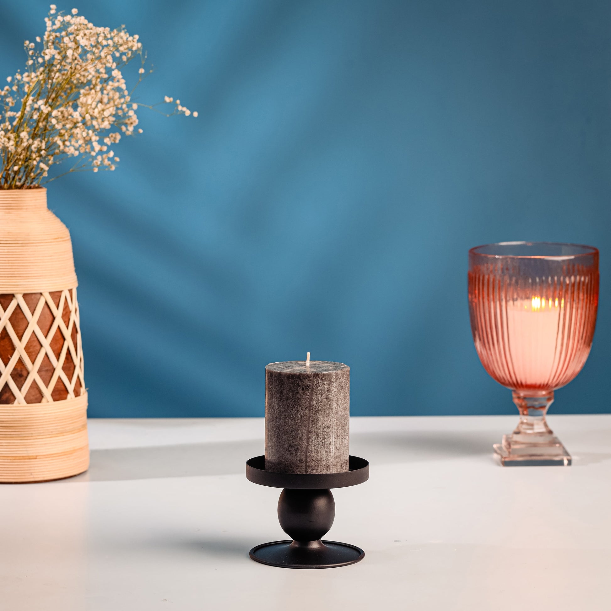 2.25" Flippable Candle Holder, Black