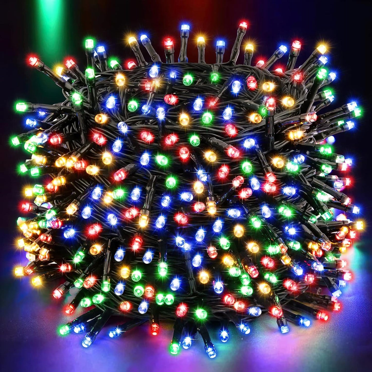 108FT 300LED Halloween Christmas String Lights Outdoor Indoor Extendable Green Wire Memory Function 8 Modes Waterproof Fairy String Lights for Xmas Tree Holiday Party Garden