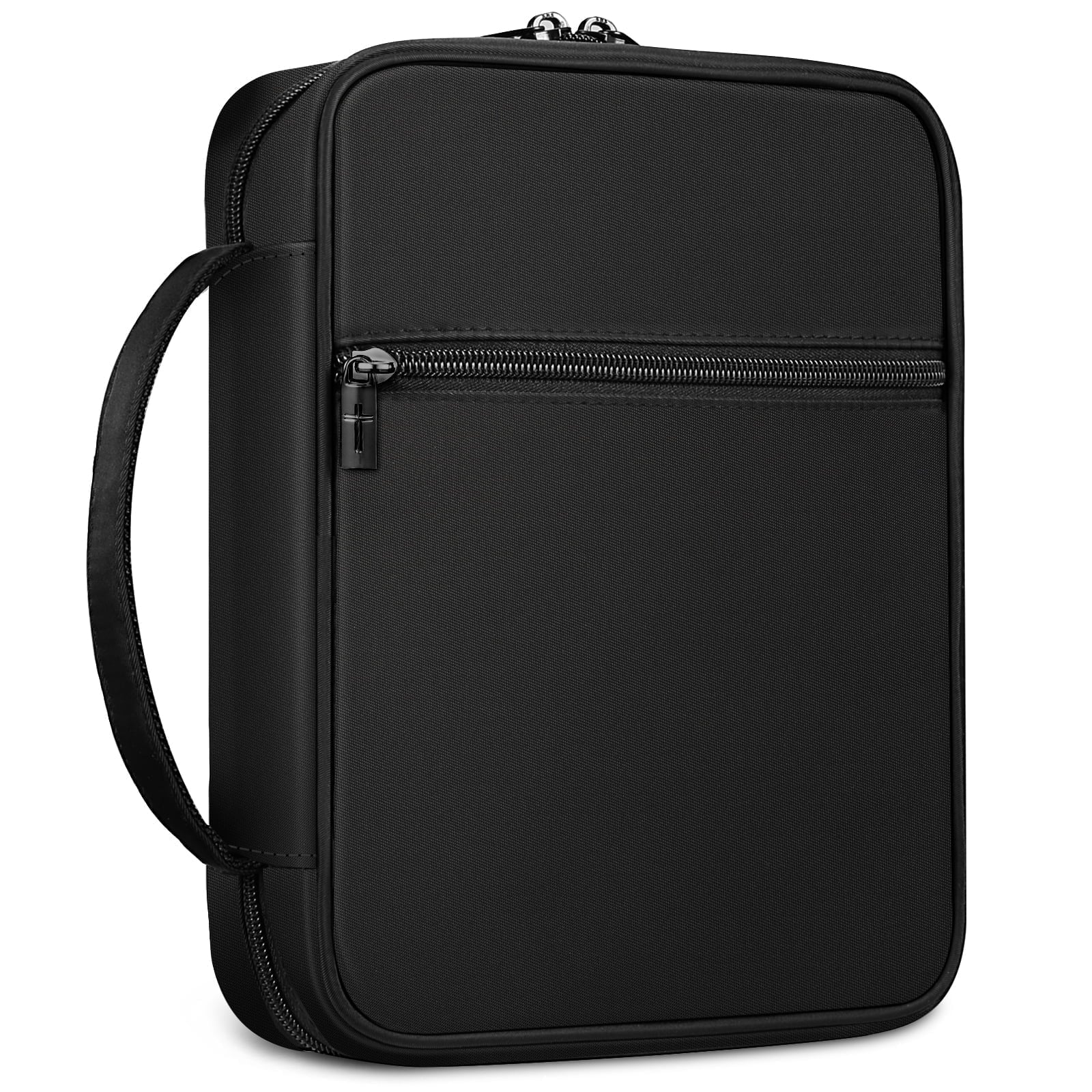 Bible Cover, Carrying Book Case Church Bag Bible Protective with Handle and Zippered Pocket, Perfect Gift for Men Women Father, Black