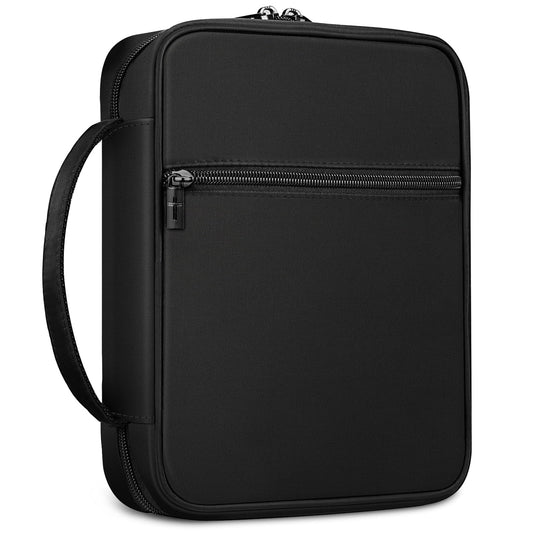 Bible Cover, Carrying Book Case Church Bag Bible Protective with Handle and Zippered Pocket, Perfect Gift for Men Women Father, Black