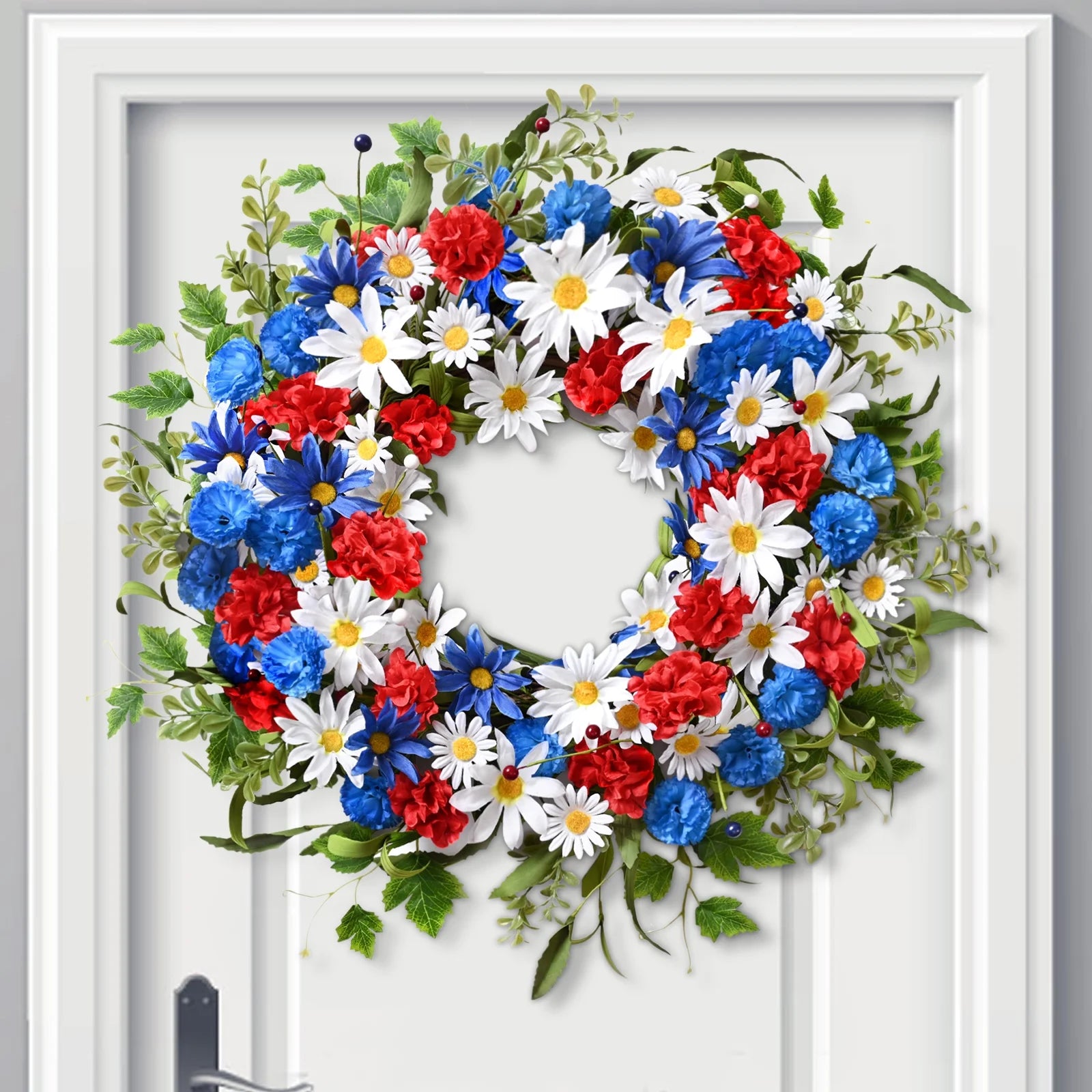 22Inch Christmas Wreath for Front Door,Artificial Floral Wreath for Home Decoration