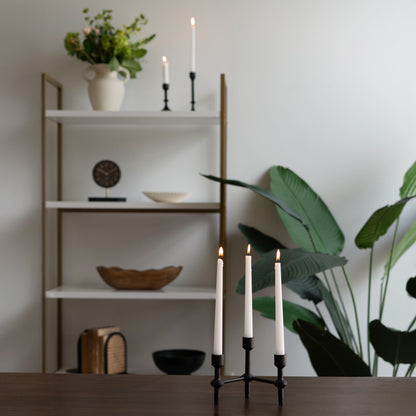 Better Homes & Garden 6" Black Cast Iron Pillar Taper Candle Holder Candelabra